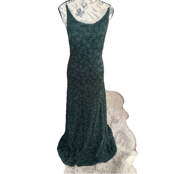 Lands' End Dresses & Skirts - Vintage Green Lands Green Glitter Dress, Size M